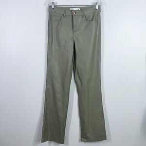 Zara faux leather sage high waisted pants size medium